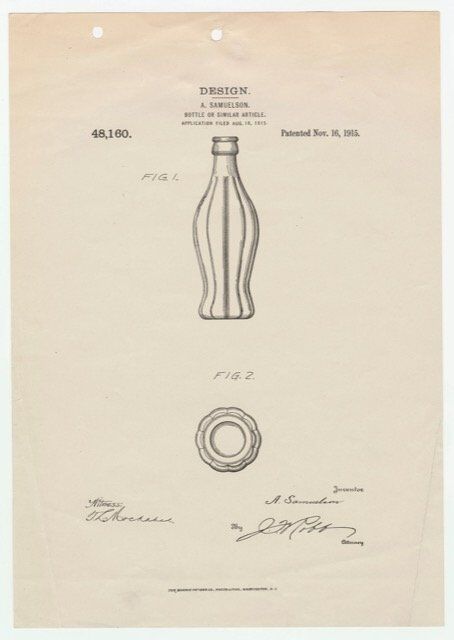 coca cola bottle design patent